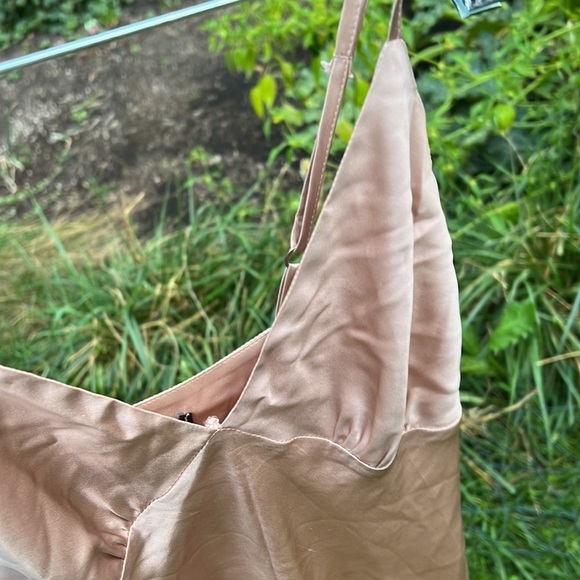 LENA MEDOYEFF SILK PINK MIDI DRESS OR SLIP XS - Picture 12 of 16